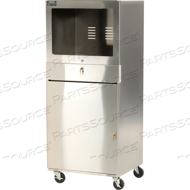 STAINLESS STEEL MOBILE COMPUTER CABINET by Aero Manufacturing Co.