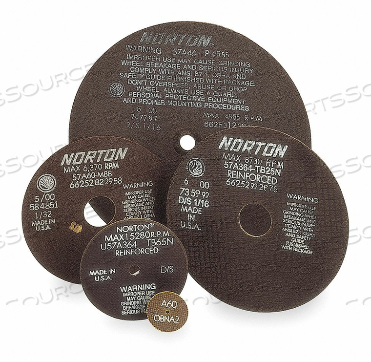 CUTOFF WHEEL 57A46-M8BW 10 X.060 X5/8 by Norton | Saint-Gobain Abrasives