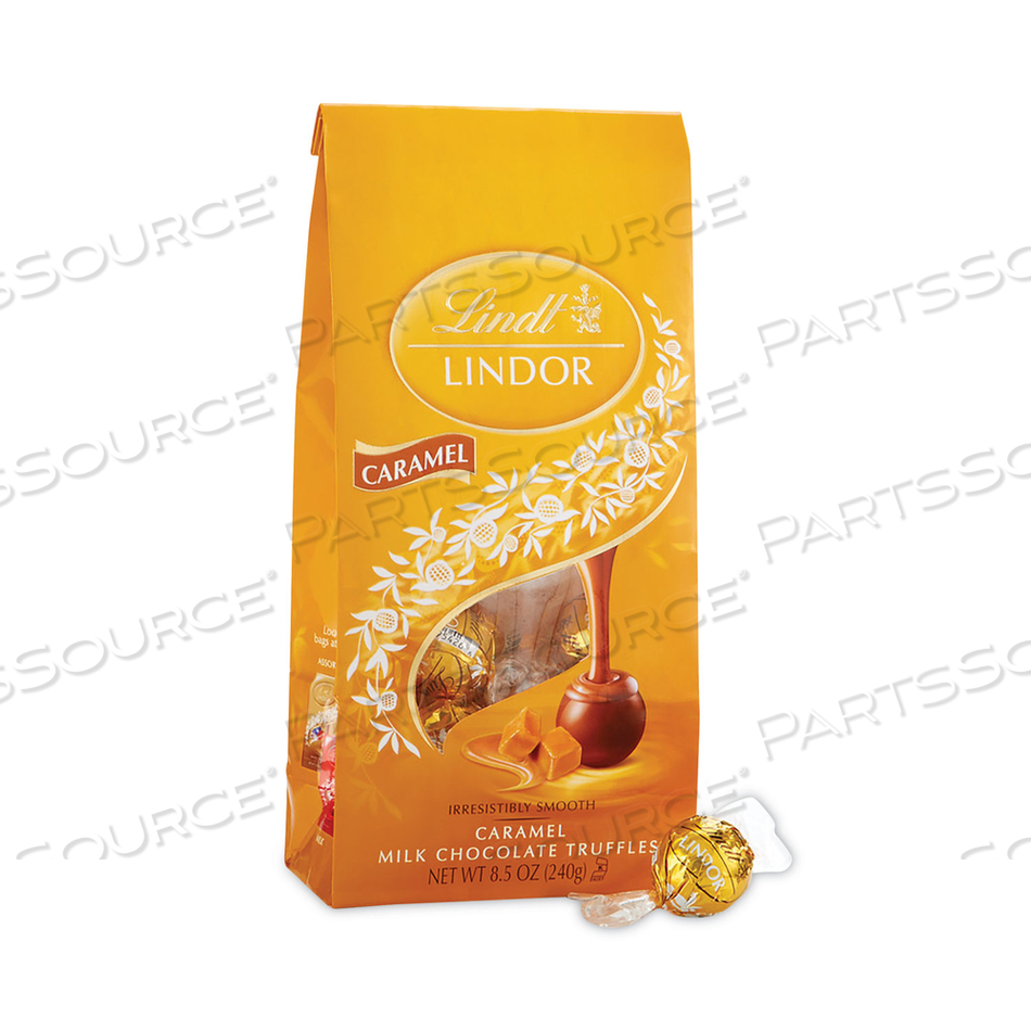 LINDOR MILK CHOCOLATE CARAMEL TRUFFLES, 8.5 OZ BAG, 2 BAGS 