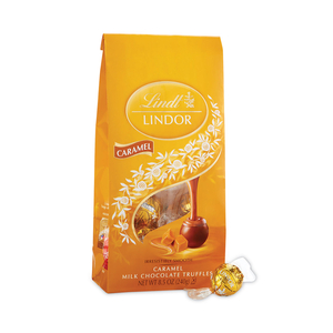 LINDOR MILK CHOCOLATE CARAMEL TRUFFLES, 8.5 OZ BAG, 2 BAGS by Lindt