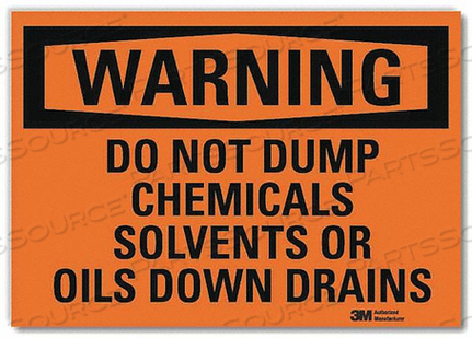 WARNING SIGN DO NOT DUMP CHEMICALS 10INW by Lyle Signs Inc.