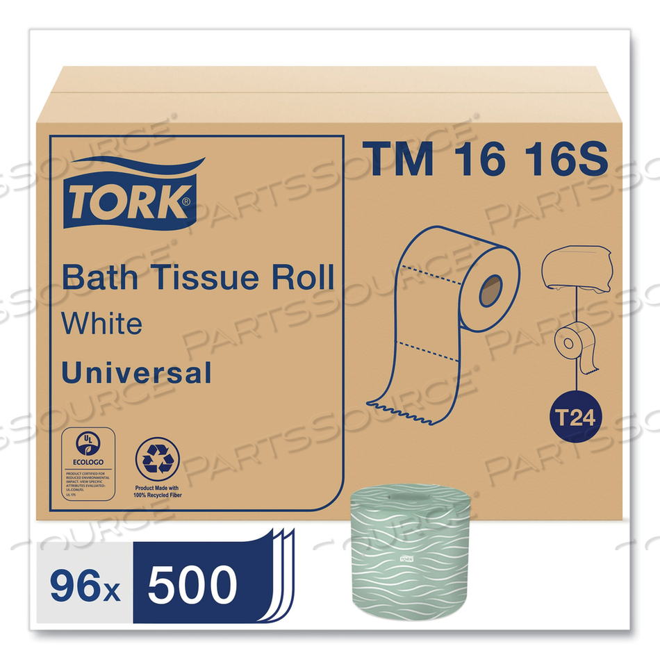 UNIVERSAL BATH TISSUE, SEPTIC SAFE, 2-PLY, WHITE, 500 SHEETS/ROLL by Tork
