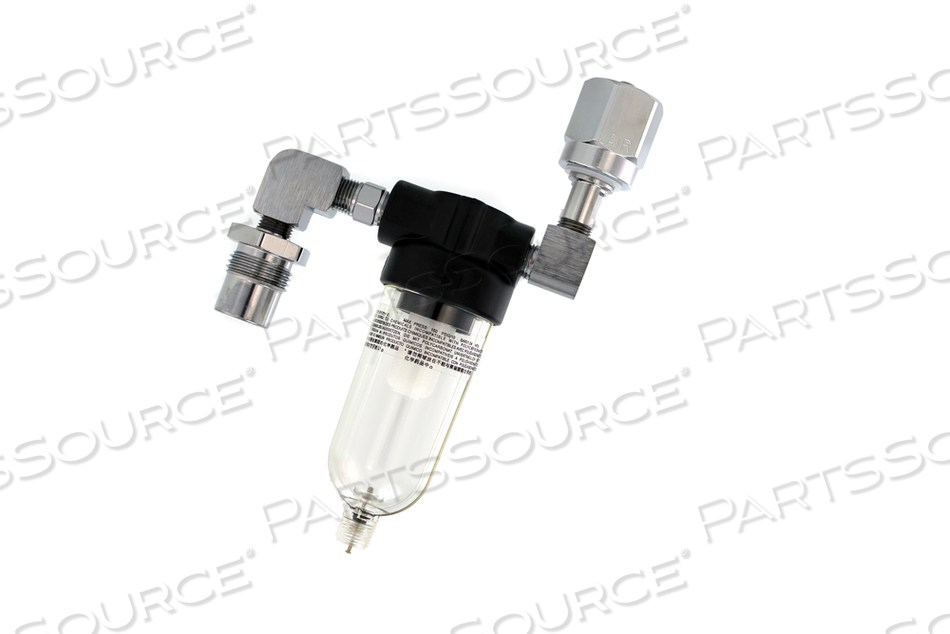 LINE FILTER ASSEMBLY, 90⁰ DISS MALE INLET X 90º DISS HEX FEMALE OUTLET, MED AIR by Bay Corporation