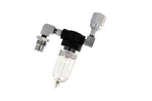 LINE FILTER ASSEMBLY, 90⁰ DISS MALE INLET X 90º DISS HEX FEMALE OUTLET, MED AIR by Bay Corporation