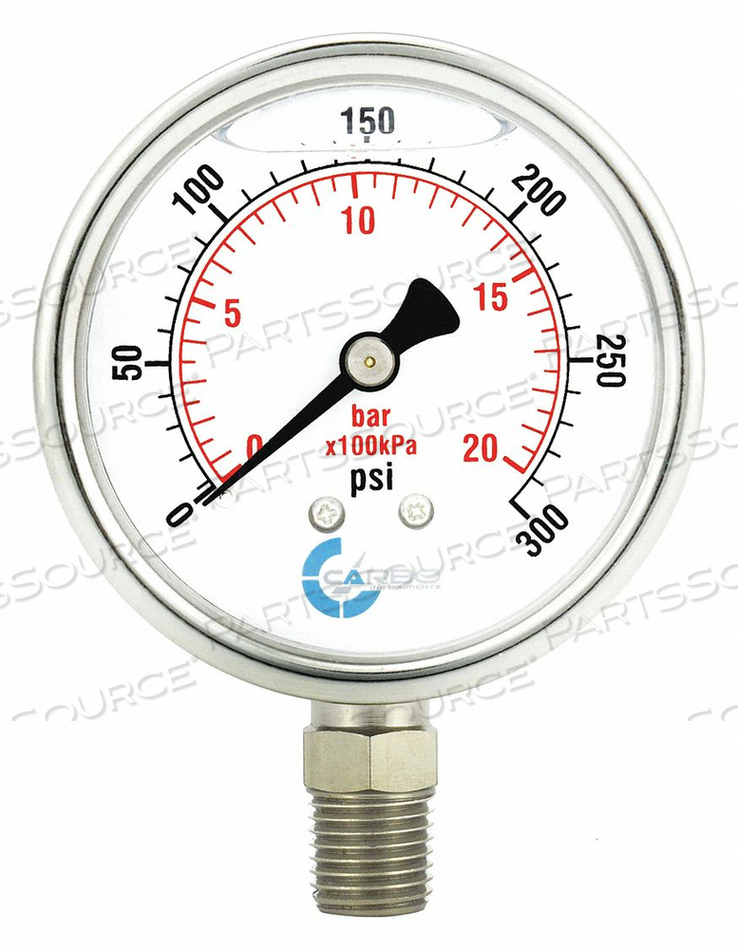 PRESSURE GAUGE LIQUID FILLED 2 300 PSI by Carbo Instruments