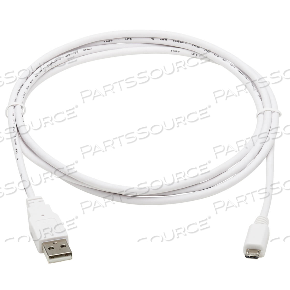 SAFE-IT USB-A TO USB MICRO-B ANTIBACTERIAL CABLE M/M WHITE 6FT by Tripp Lite