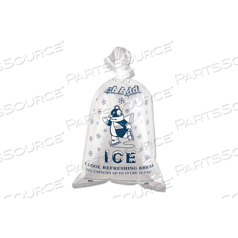 PRINTED ICE BAG 12" X 21" 10LB CAPACITY 1.5 MIL - 1000 PACK by United Stationers Supply