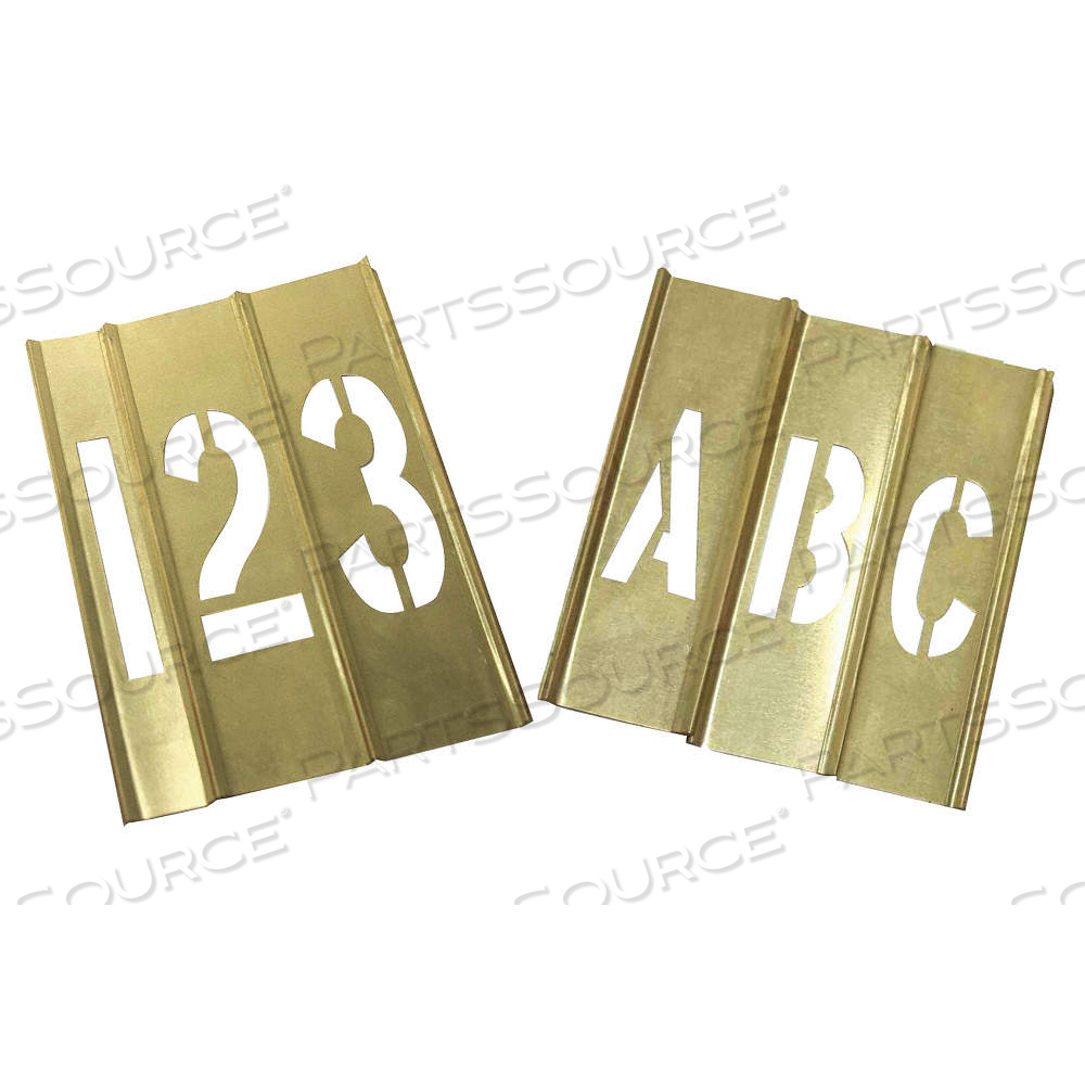 STENCIL KIT, 1 IN CHARACTER HT, BRASS, INTERLOCKING by Approved Vendor