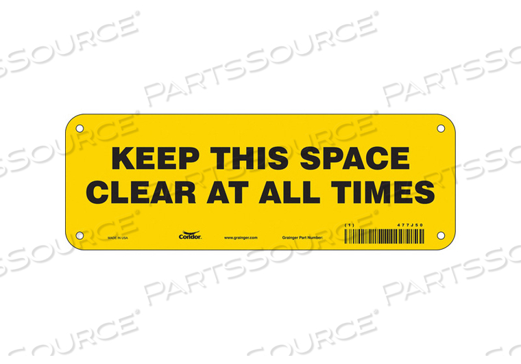 SAFETY SIGN 10 W 3-1/2 H 0.032 THICK 
