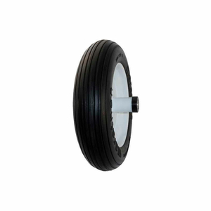 3.50/2.50-8 FLAT FREE WHEELBARROW TIRE - RIBBED TREAD - 6" CENTERED - 5/8" BEARINGS by Marathon