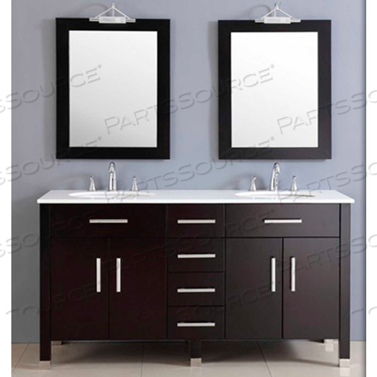 PLUM 72" DOUBLE BASIN SINK VANITY SET W/PORCELAIN COUNTERTOP 