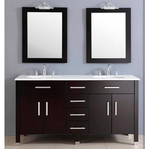 PLUM 72" DOUBLE BASIN SINK VANITY SET W/PORCELAIN COUNTERTOP by Cambridge Plumbing, Inc