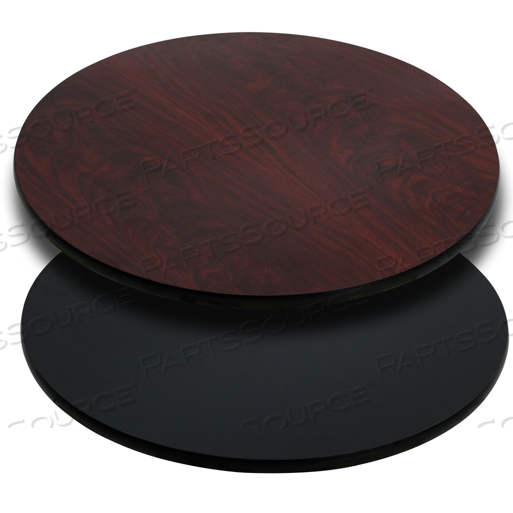 GLENBROOK 42'' ROUND TABLE TOP WITH BLACK OR MAHOGANY REVERSIBLE LAMINATE TOP by Flash Furniture GLENBROOK 42'' ROUND TABLE TOP WITH BLACK OR MAHOGANY REVERSIBLE LAMINATE TOP by Flash Furniture