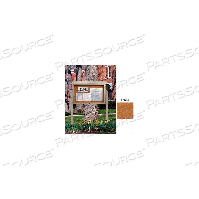 45"W X 30"H CORK TOP-HINGED SINGLE DOOR MESSAGE CENTER WITH CEDAR FRAME by United Visual Products 45"W X 30"H CORK TOP-HINGED SINGLE DOOR MESSAGE CENTER WITH CEDAR FRAME by United Visual Products