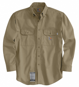 FR LONG SLEEVE SHIRT KHAKI L BUTTON by Carhartt