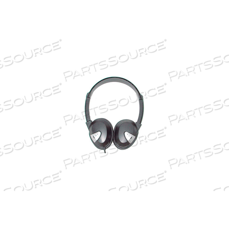 HEADPHONES WITH VINYL EARPADS AND ADJUSTABLE HEADBAND BLACK 