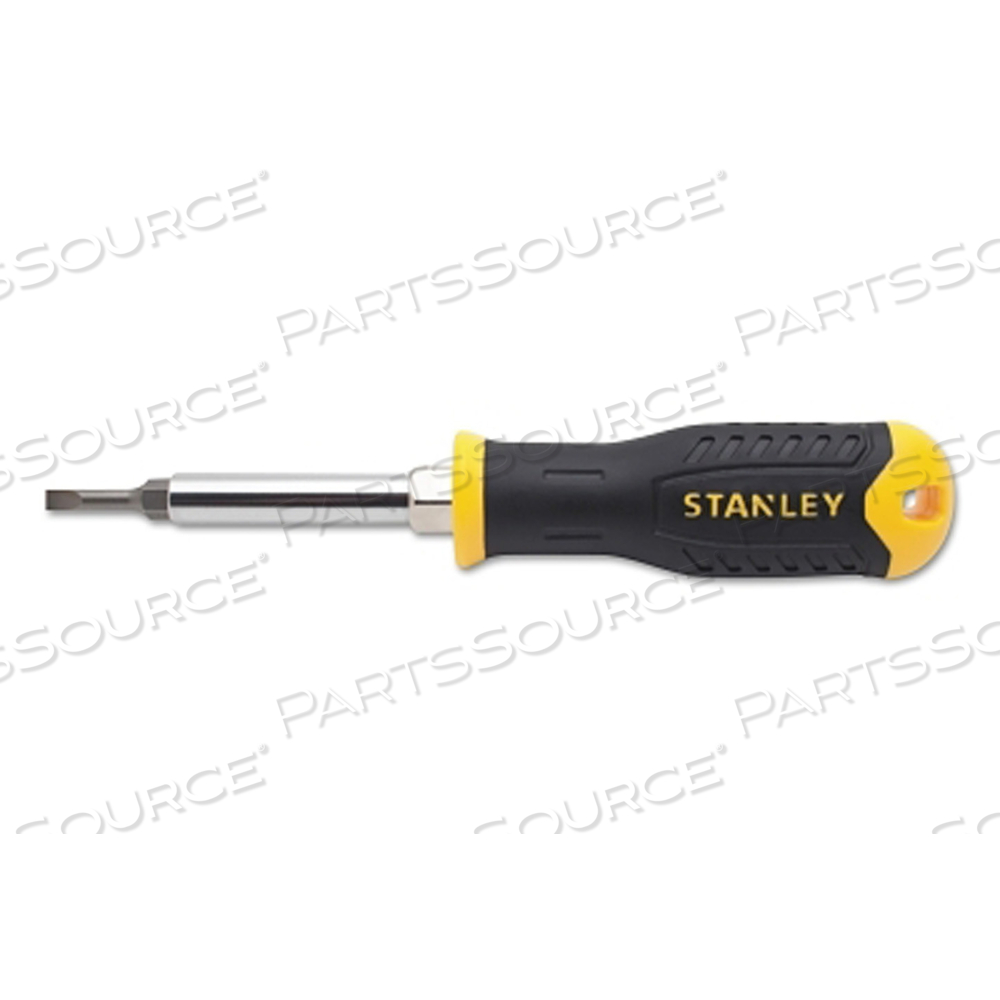 6-WAY SCREWDRIVER, #1, #2, 1/4 IN, 3/16 IN TIPS, 7-3/4 IN LENGTH, KEYSTONE SLOTTED/PHILLIPS by Stanley