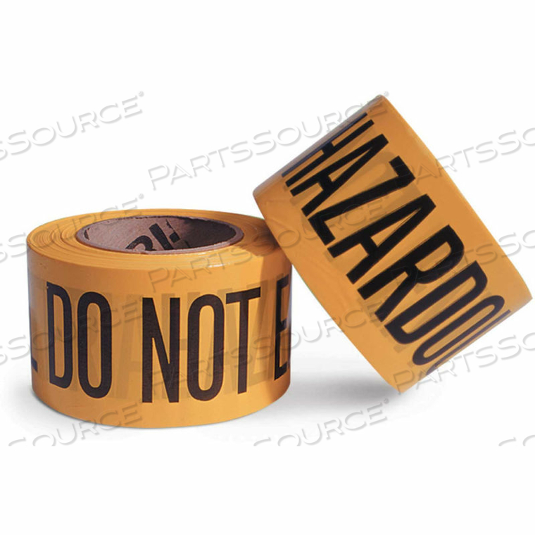 BARRICADE TAPE, HAZARDOUS MATERIALS. DO NOT ENTER, 500 FT ROLL, YELLOW 