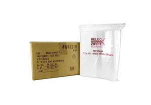 RECLOSABLE BAG STANDARD LDPE SEAL PK500 by Reloc Zippit