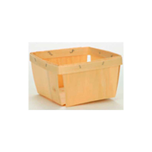 1 PINT SQUARE 4-1/2" WOOD BASKET 60 PC - NATURAL by Texas Basket Co.