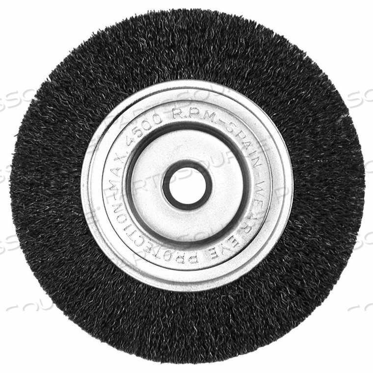 BENCH GRINDER WIRE WHEELS 6" DIA. STEEL CRIMPED by Century Drill And Tool