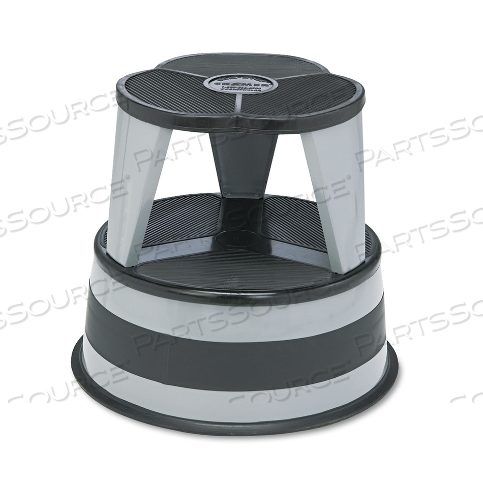 KIK-STEP STEEL STEP STOOL, 2-STEP, 350 LB CAPACITY, 16" DIAMETER X 14.25"H, SLATE by Cramer