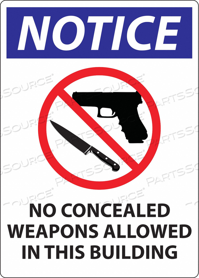 CONCEALED CARRY SIGN TEXT ENGLISH 