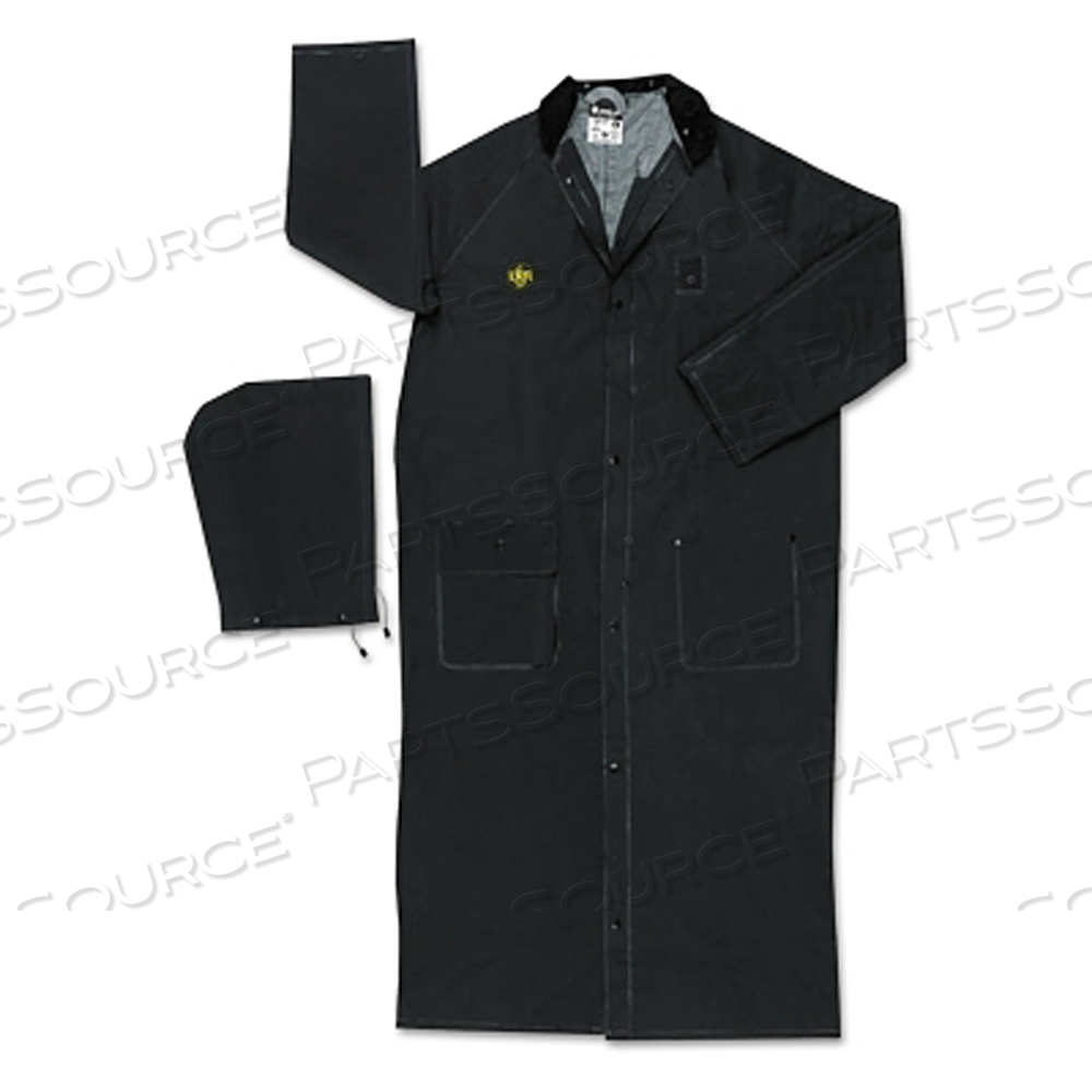 CLASSIC PLUS SERIES RIDER COAT, 3X-LARGE, PVC/POLYESTER, BLACK by MCR Safety