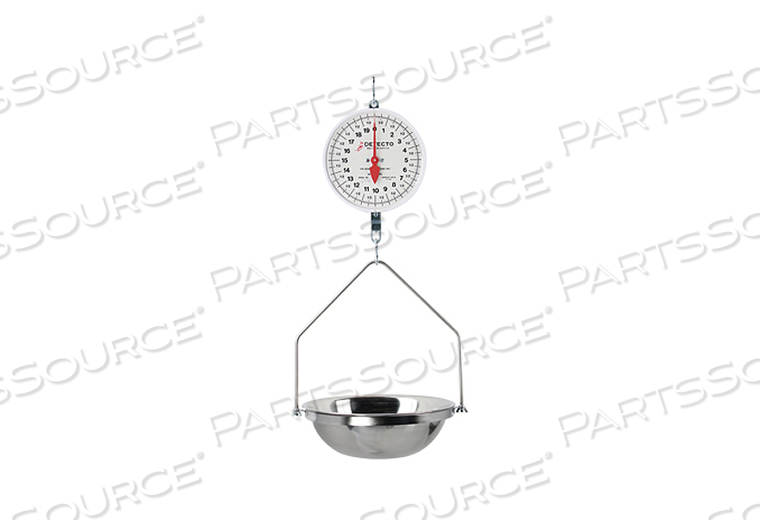 HANGING DIAL SCALE, 40 LB, FISH PAN, LARGE 8 IN DOUBLE DIAL by Detecto Scale / Cardinal Scale HANGING DIAL SCALE, 40 LB, FISH PAN, LARGE 8 IN DOUBLE DIAL by Detecto Scale / Cardinal Scale