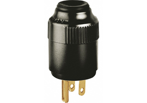 STRAIGHT BLADE PLUG, 5-15P, 15 A, 125V AC, BLACK, 2 POLES, SCREW TERMINALS, 5-15 by Hubbell Power Systems STRAIGHT BLADE PLUG, 5-15P, 15 A, 125V AC, BLACK, 2 POLES, SCREW TERMINALS, 5-15 by Hubbell Power Systems