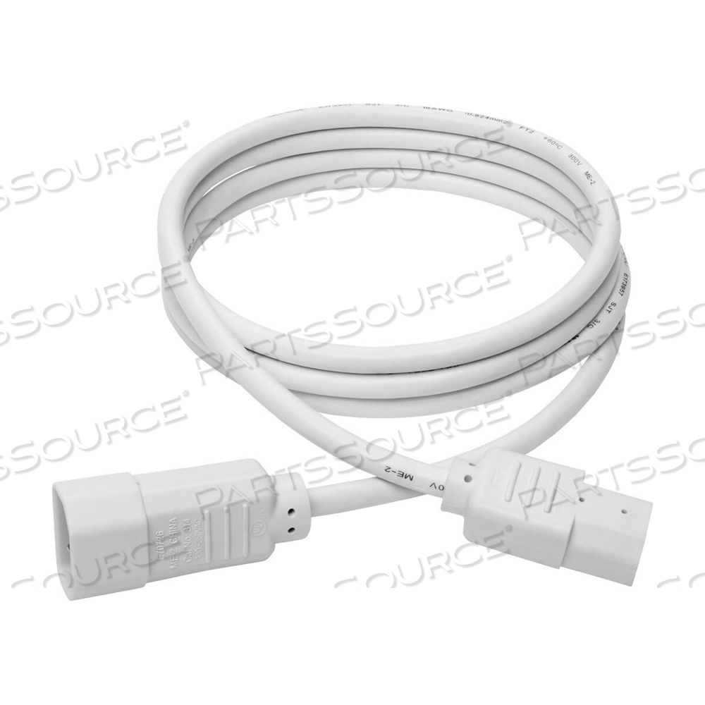 POWER CORD EXTENSION, 6 FT, 10 A, 100 - 250 V, 18 AWG, IEC 320-C14 TO IEC 320-C13, WHITE by Tripp Lite POWER CORD EXTENSION, 6 FT, 10 A, 100 - 250 V, 18 AWG, IEC 320-C14 TO IEC 320-C13, WHITE by Tripp Lite