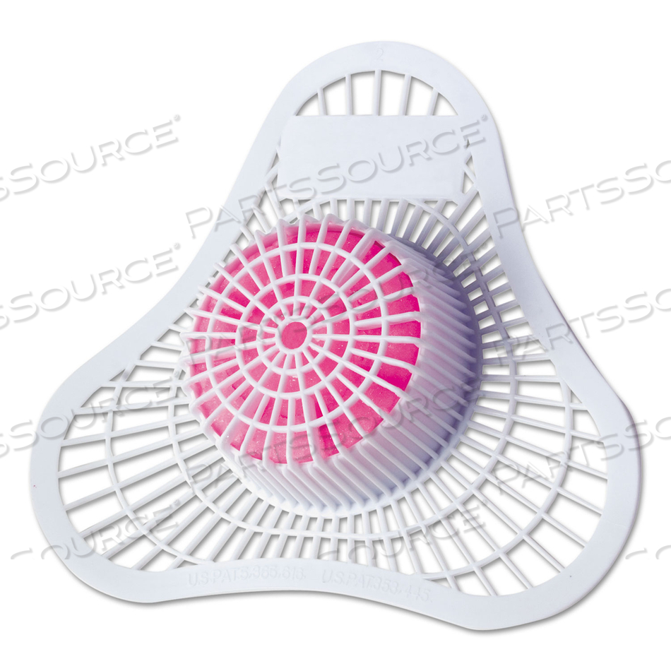 HEALTH GARDS URINAL SCREEN WITH NON-PARA BLOCK, CHERRY SCENT, WHITE/PINK, CHERRY by Hospeco