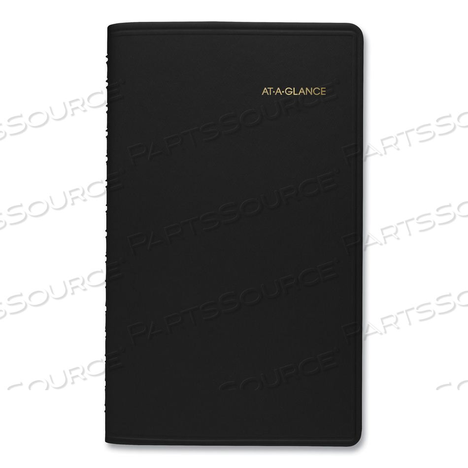 WEEKLY BLOCK FORMAT APPOINTMENT BOOK RULED FOR HOURLY APPOINTMENTS, 8.5 X 5.5, GRAINED BLACK COVER, 12-MONTH(JAN TO DEC):2023 by At-A-Glance