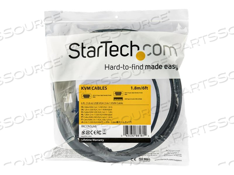 10 FT. (3 M) USB KVM CABLE FOR RACKMOUNT CONSOLES, VGA AND USB KVM CONSOLE CABLE (RKCONSUV10), VIDEO / USB CABLE, MINI-VGA (M) TO USB, HD-15 by StarTech.com Ltd. 10 FT. (3 M) USB KVM CABLE FOR RACKMOUNT CONSOLES, VGA AND USB KVM CONSOLE CABLE (RKCONSUV10), VIDEO / USB CABLE, MINI-VGA (M) TO USB, HD-15 by StarTech.com Ltd.