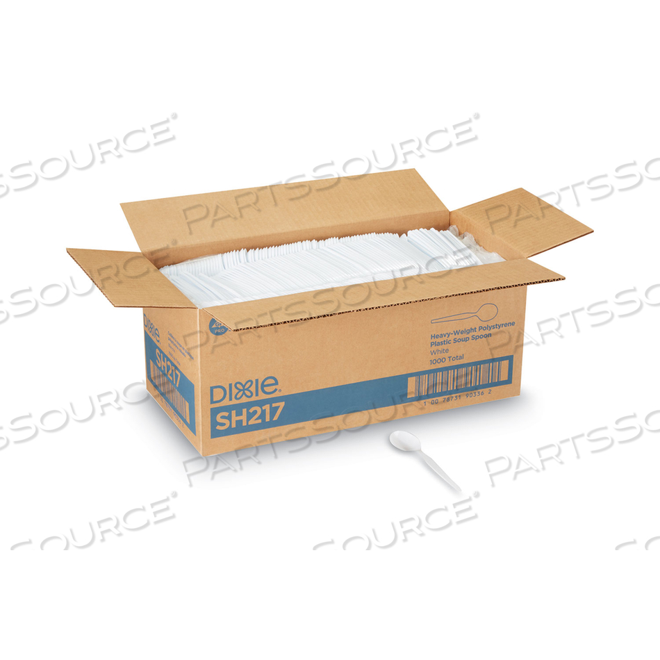 PLASTIC CUTLERY, HEAVYWEIGHT SOUP SPOONS, WHITE by Dixie PLASTIC CUTLERY, HEAVYWEIGHT SOUP SPOONS, WHITE by Dixie