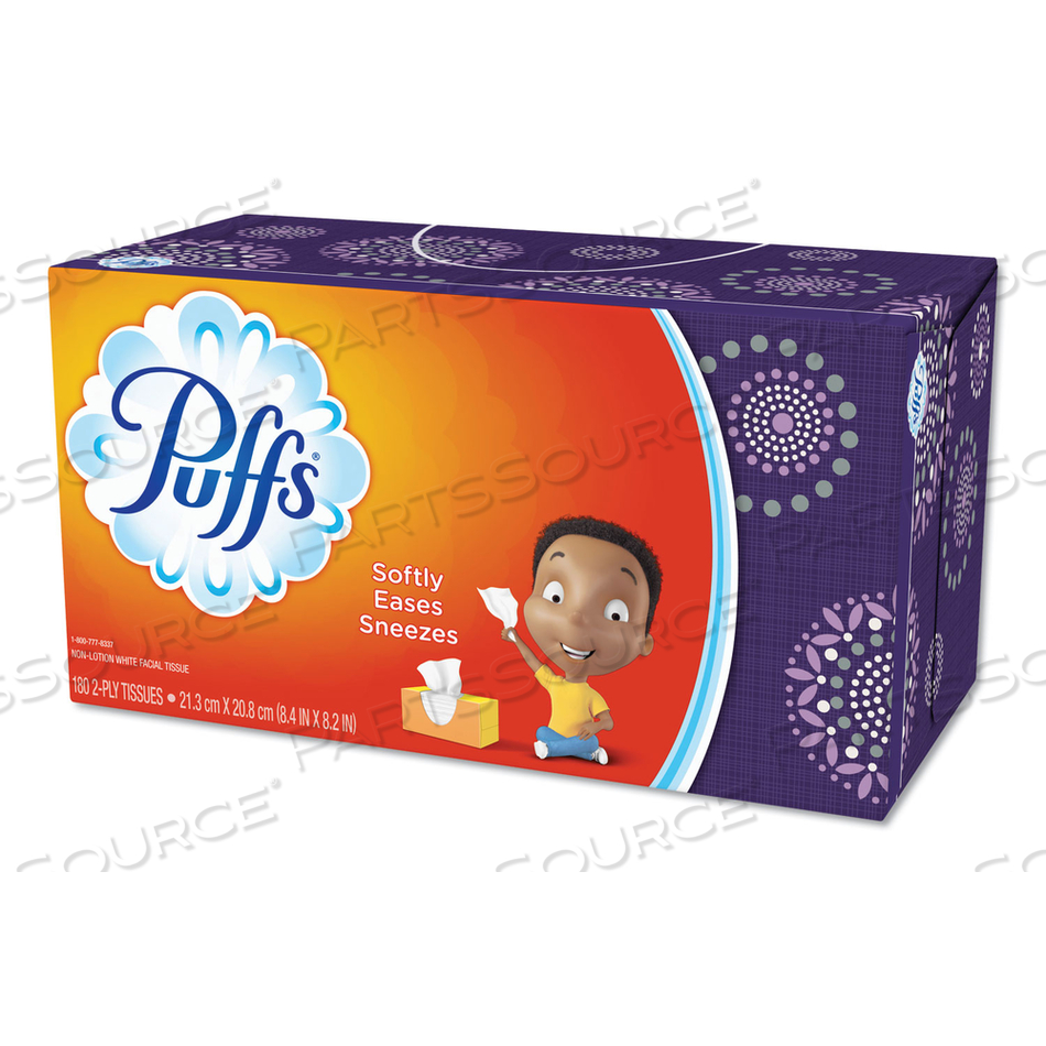 WHITE FACIAL TISSUE, 2-PLY, 180 SHEETS/BOX, 24 BOXES/CARTON 