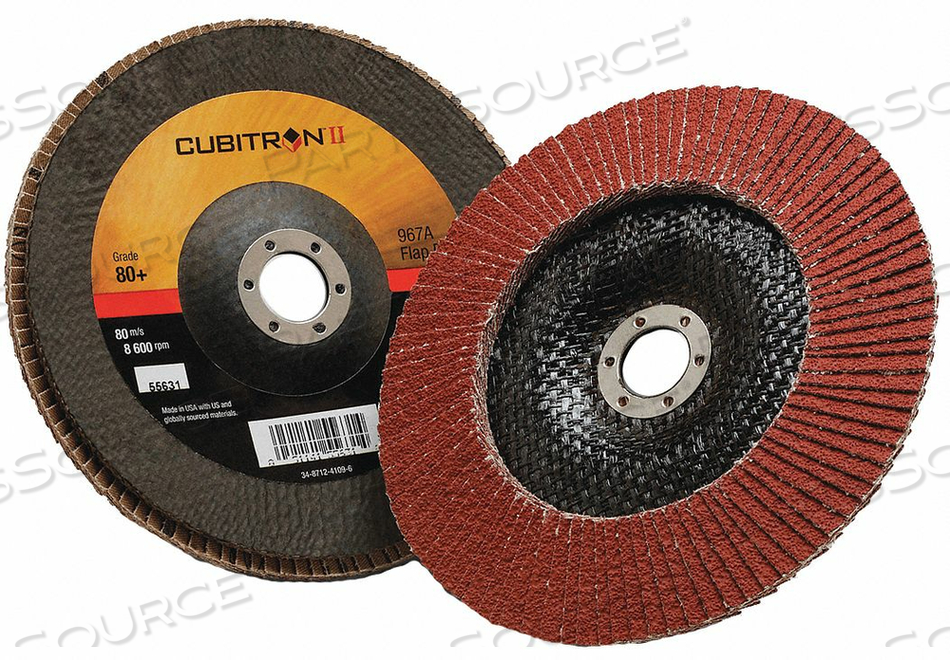 7000148192 3M™ CUBITRON™ II 967A DISC, 7 INCH DIA, 80 GRIT, RIGHT ANGLE, FLAP by 3M Consumer