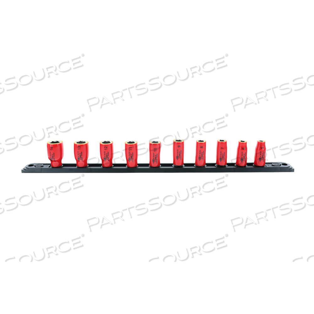 10 PIECE INSULATED SOCKET SET 1/4" DRIVE - METRIC by Wiha Tools