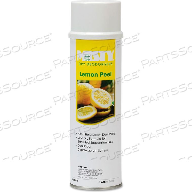 HANDHELD AIR SANITIZER/DEODORIZER LEMON PEEL, 10 OZ. AEROSOL 12/CASE by Misty HANDHELD AIR SANITIZER/DEODORIZER LEMON PEEL, 10 OZ. AEROSOL 12/CASE by Misty