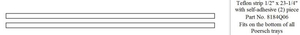 TEFLON STRIP, TRAY, 1/2 IN X 23-1/4 IN by Poersch Metal Manufacturing Co.