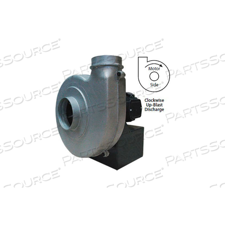 ALUMINUM BLOWER, 1-1/2 HP, 3 PH, TEFC, CW, UPBLAST by Americraft Manufacturing Co., Inc
