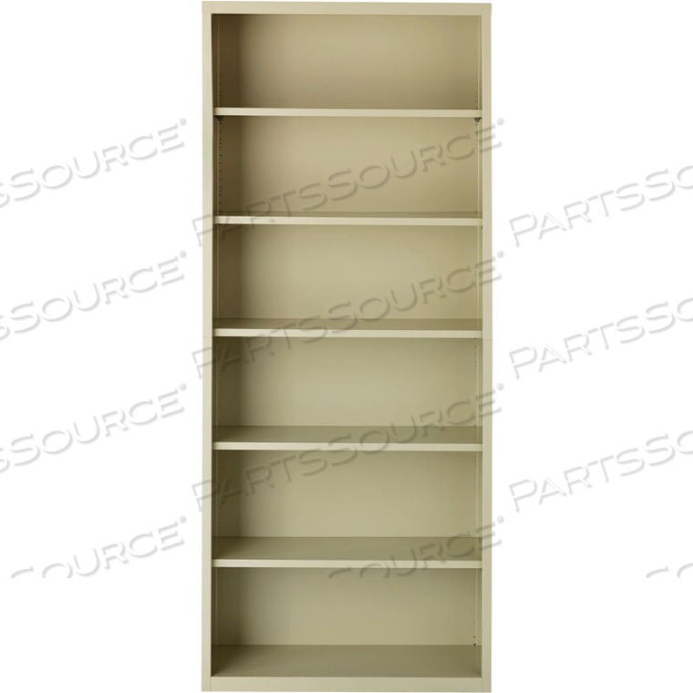 6 SHELF BOOKCASE 34-1/2"W X 13"D X 82"H, PUTTY by Hirsh 6 SHELF BOOKCASE 34-1/2"W X 13"D X 82"H, PUTTY by Hirsh