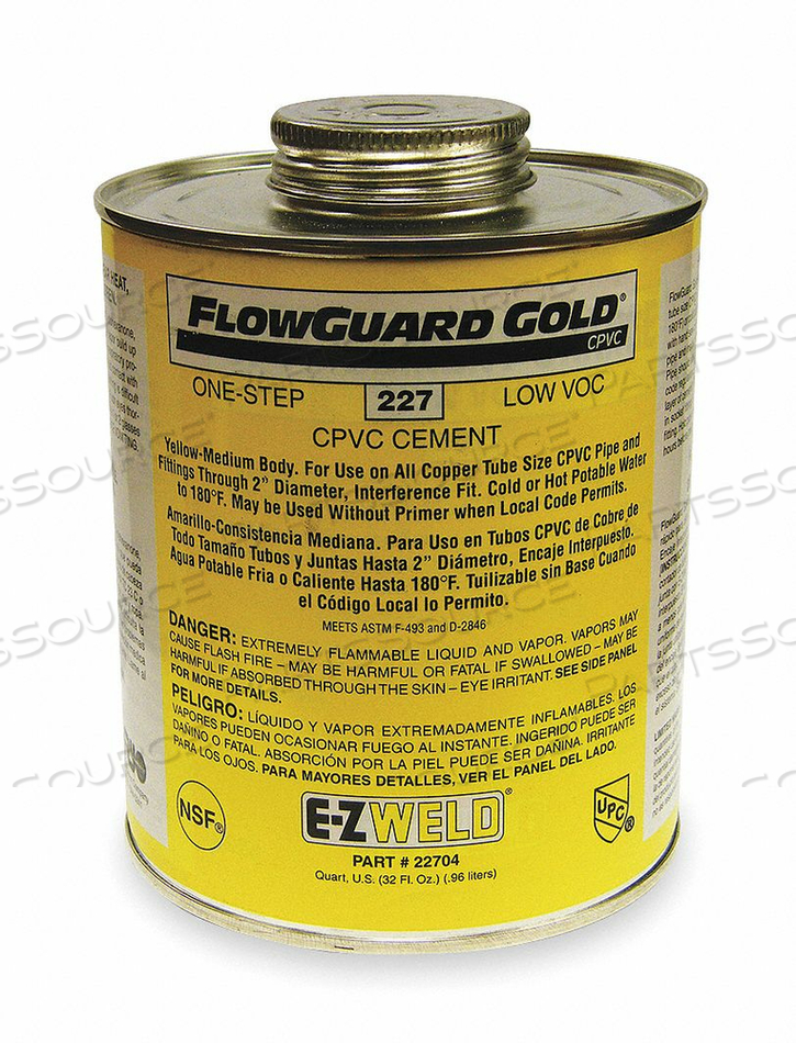 CPVC ONE-STEP CEMENT 32 OZ YELLOW by E-Z Weld CPVC ONE-STEP CEMENT 32 OZ YELLOW by E-Z Weld