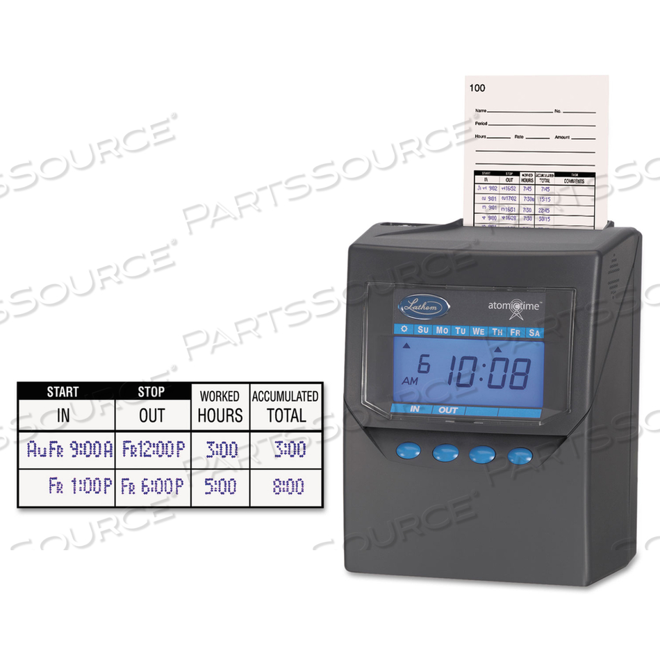 7500E TOTALIZING TIME RECORDER, LCD DISPLAY, CHARCOAL 