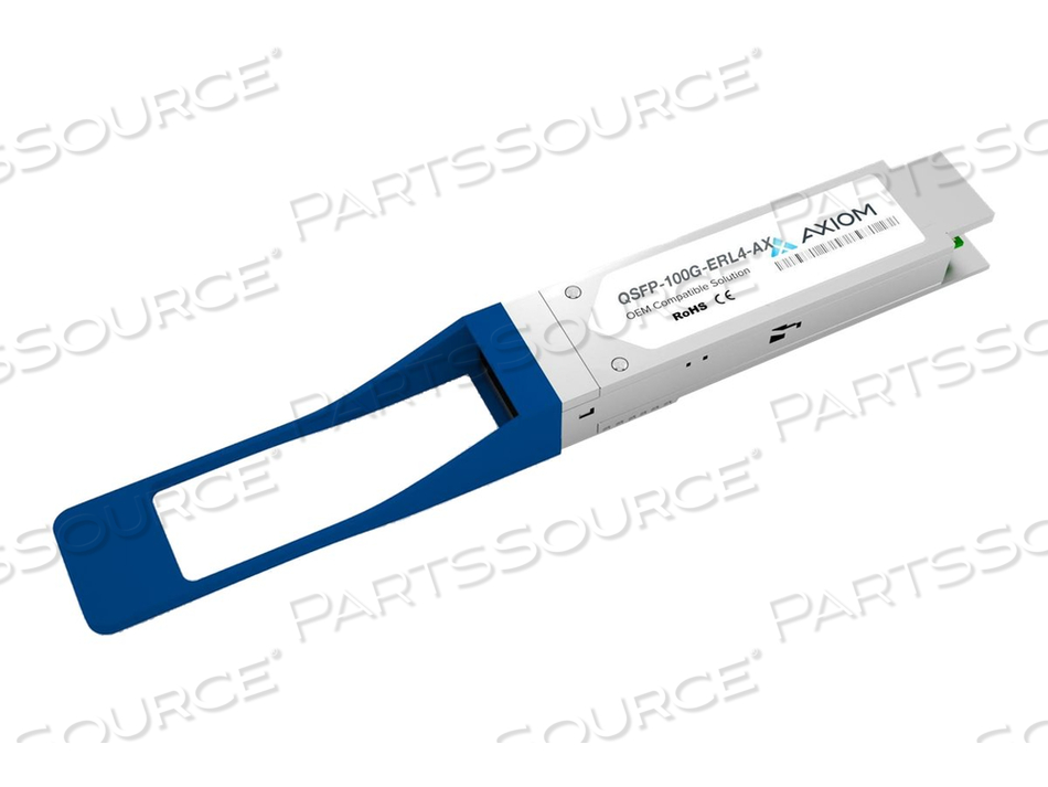 AXIOM, QSFP28 TRANSCEIVER MODULE (EQUIVALENT TO: ARISTA NETWORKS QSFP-100G-ERL4), 100 GIGABIT ETHERNET, 100GBASE-ER4LITE, LC SINGLE-MODE, UP by Axiom AXIOM, QSFP28 TRANSCEIVER MODULE (EQUIVALENT TO: ARISTA NETWORKS QSFP-100G-ERL4), 100 GIGABIT ETHERNET, 100GBASE-ER4LITE, LC SINGLE-MODE, UP by Axiom