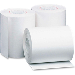 SINGLE-PLY THERMAL CASH REGISTER/POS ROLLS, 4-3/8"X127', WHITE, 50 ROLLS/CTN by PM Company