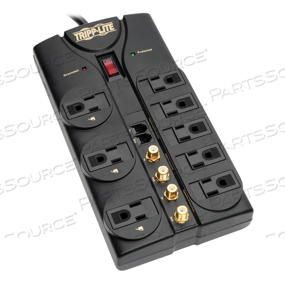 SURGE PROTECTOR 120V 8 OUTLET RJ11 COAX 10FT CORD 3240 JOULE 