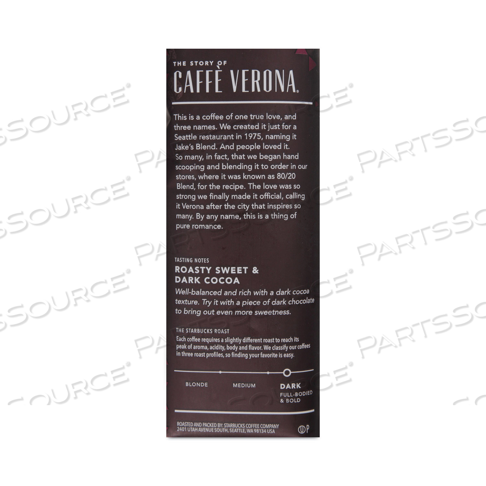 WHOLE BEAN COFFEE, CAFFE VERONA, 1 LB BAG by Starbucks WHOLE BEAN COFFEE, CAFFE VERONA, 1 LB BAG by Starbucks