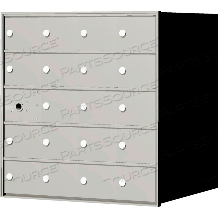 4B+ HORIZONTAL MAILBOX, 28" H, 19 MAILBOXES, FRONT LOADING, ALUMINUM, USPS by Florence Manufacturing Company
