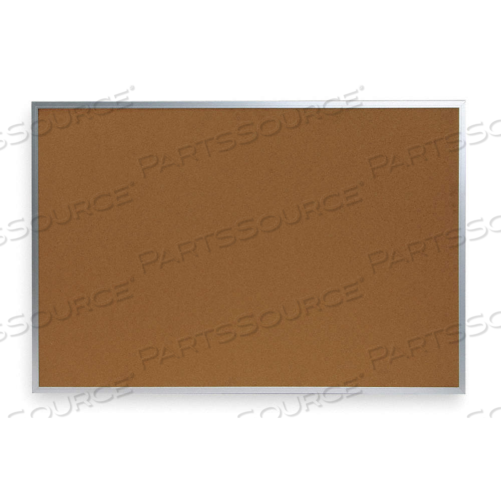 BULLETIN BOARD, 24 IN HT, 36 IN WD, NATURAL, SILVER, MOUNTING HARDWARE, CORK by Approved Vendor